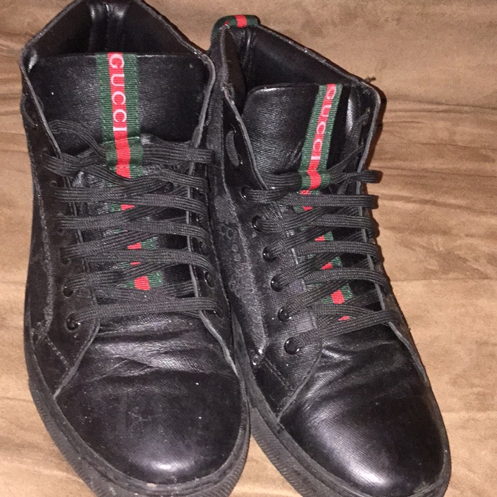 Size10 all black Gucci butterflies high top